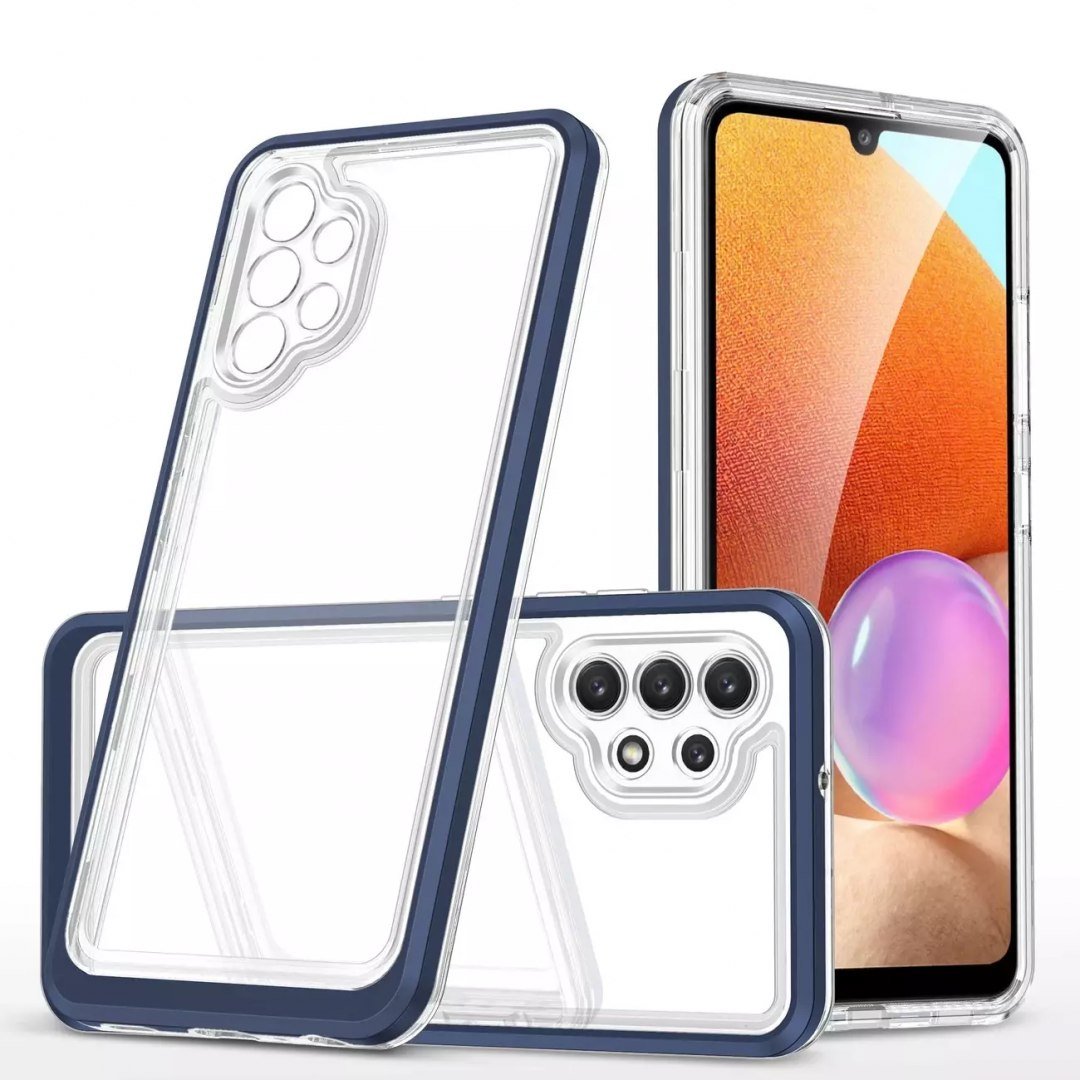 Hurtel Clear 3in1 etui do Samsung Galaxy A72 4G żelowy pokrowiec z ramką niebieski