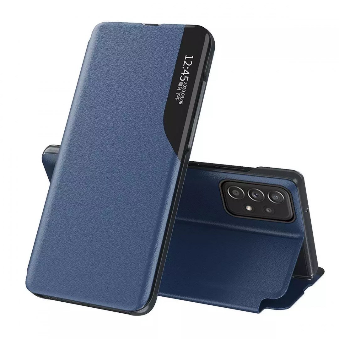 Hurtel Leather View Eco Case elegancki futerał etui z klapką i funkcją podstawki Samsung Galaxy A73 niebieski