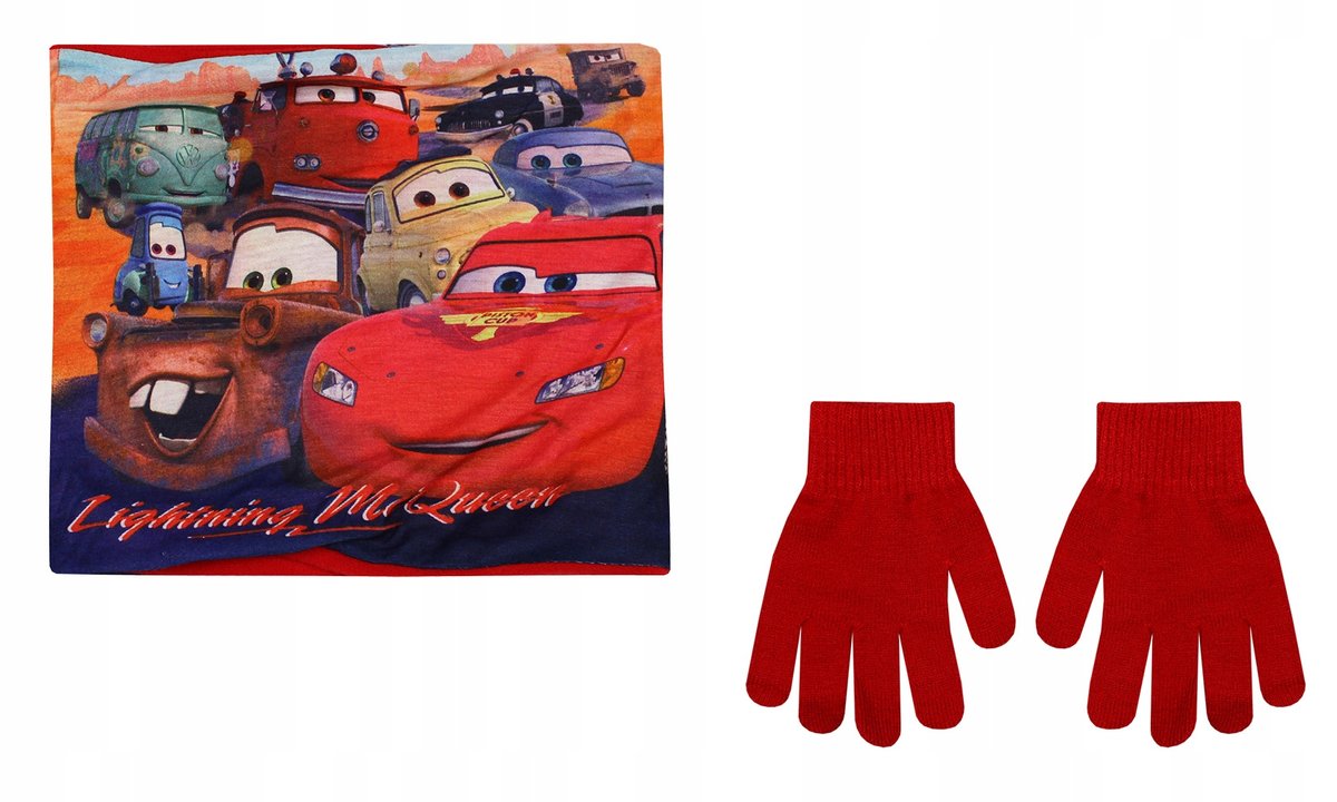 CARS DISNEY KOMIN SZALIK DLA CHŁOPCA RĘKAWICZKI