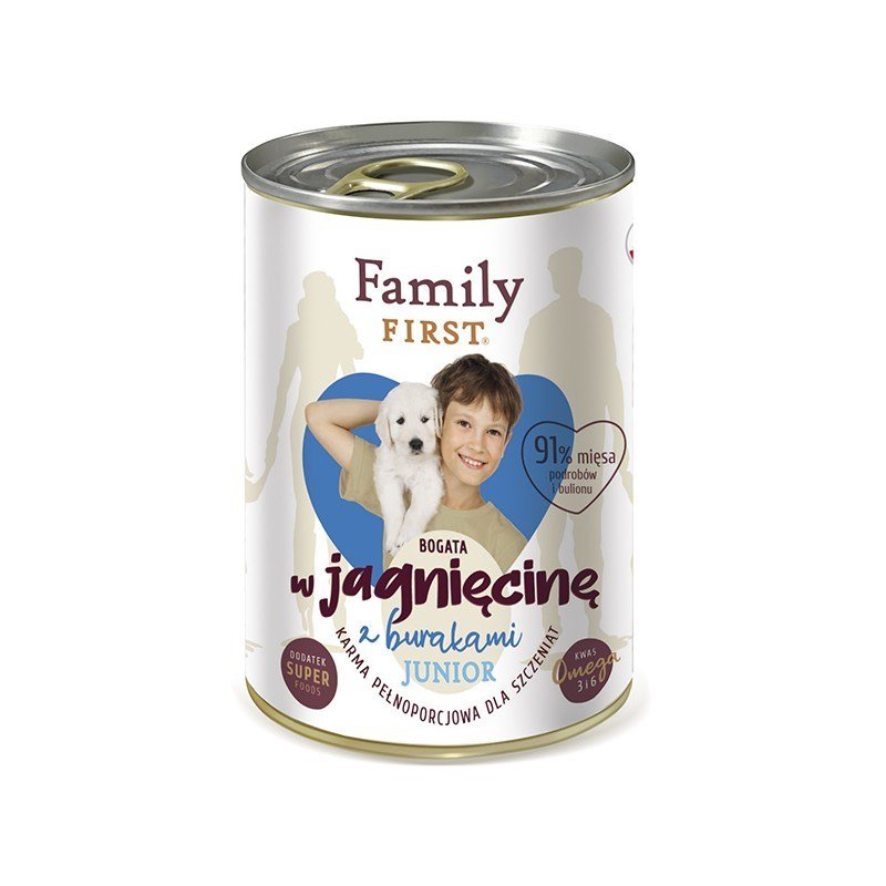 FAMILY FIRST Karma dla psa jagnięcina z burakami junior 400g