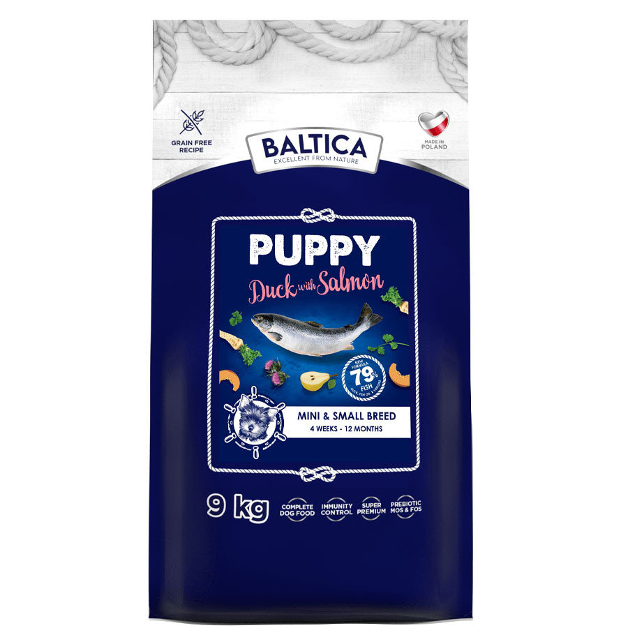 Baltica Puppy Salmon with Duck XS/S 9kg ŁOSOŚ Z KACZKĄ DLA SZCZNIĄT