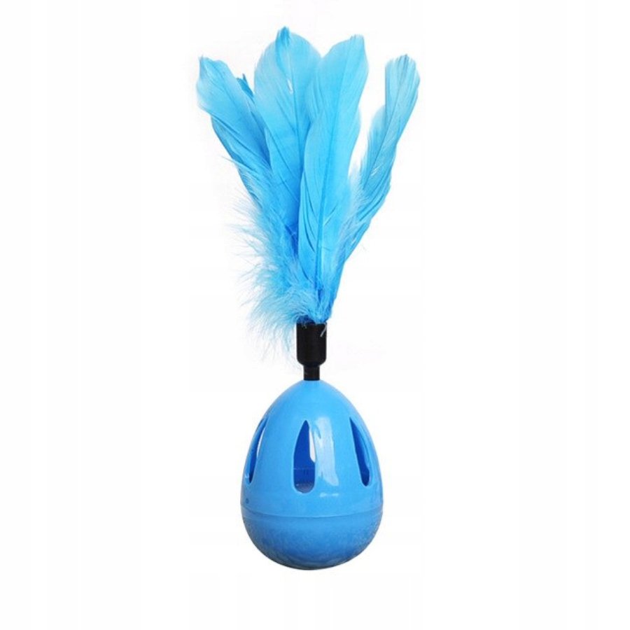 Zabawka interaktywna dla kota piórko dzwonek jajo