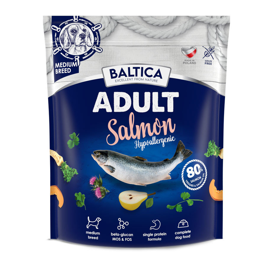 Baltica Adult Salmon Hypoallergenic M 1kg ŁOSOŚ SREDNIE RASY