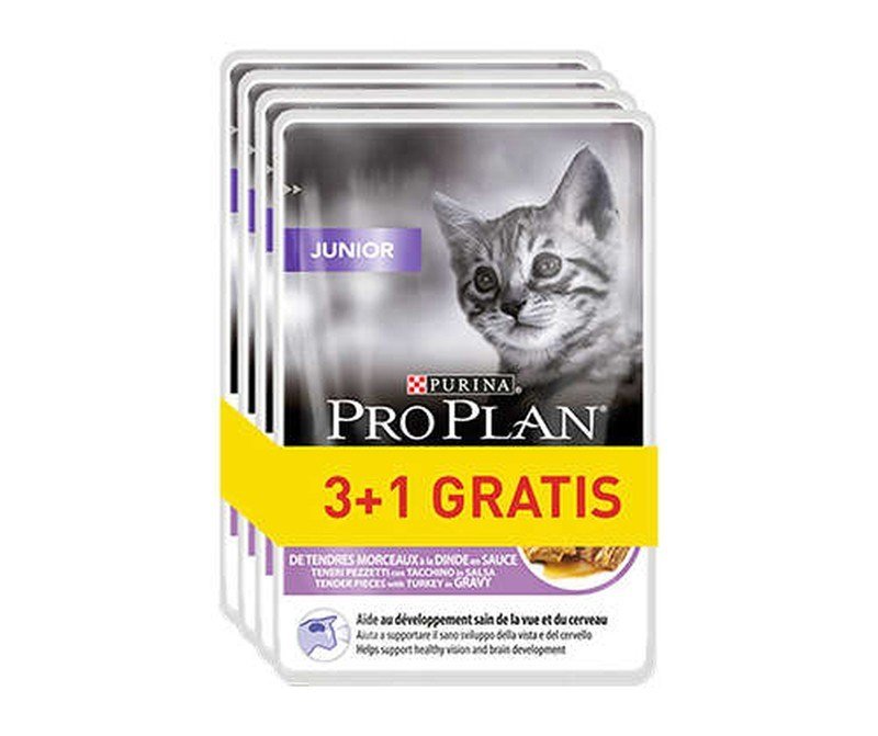 Purina Pro Plan dla kota Cat Junior saszetka 4x85g 3+1 gratis