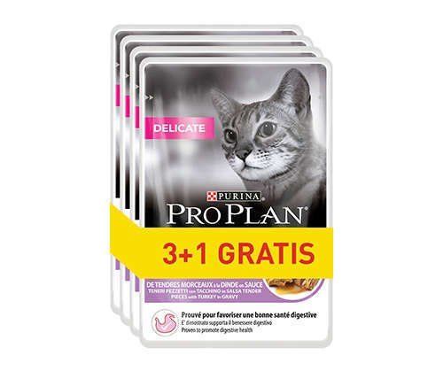 Purina Pro Plan Cat Delicate indyk saszetka 4x85g 3+1 gratis