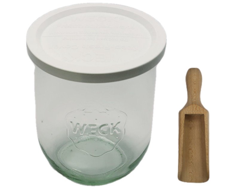 Zestaw Słoików Weck Pojemność 1062 Ml Średnica 100mm 12 Sztuk + Plastikowe Wieka, Miarka / Weck