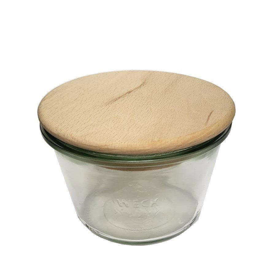 Zestaw Słoików Weck Pojemność 370 Ml Średnica 100mm 6 Sztuk + Drewniane Wieka / Weck