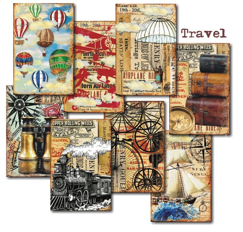 Papiery Do Scrapbookingu - Bileciki Prezentowe – Karneciki Zestaw M76 Podróż