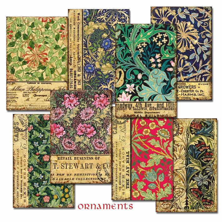 Papiery Do Scrapbookingu - Bileciki Prezentowe – Karneciki Zestaw M106 Ornamenty 24Szt