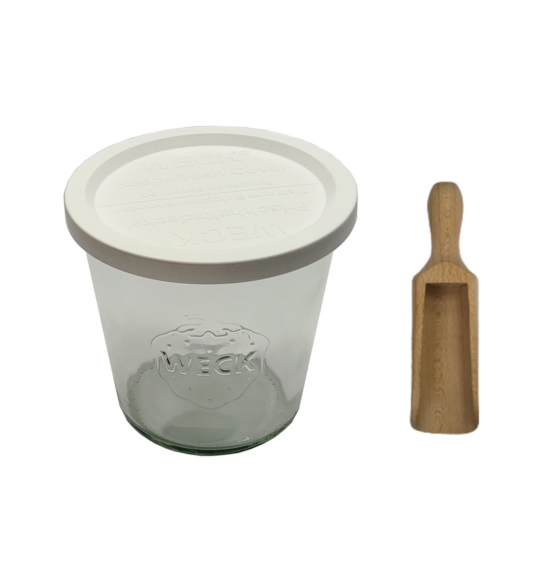 Zestaw Słoików Weck Pojemność 580 Ml Średnica 100mm 6 Sztuk + Plastikowe Wieka, Miarka / Weck