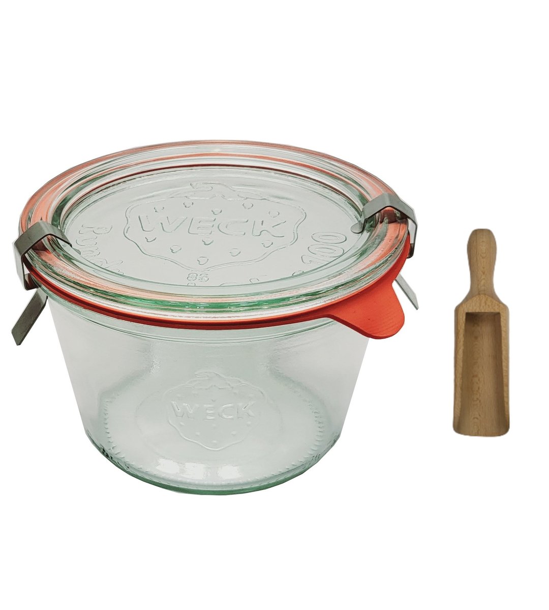 Zestaw Słoików Weck Pojemność 370 Ml Średnica 100mm 6 Sztuk + Szklane Wieka, Zapinki, Gumki, Miarka / Weck