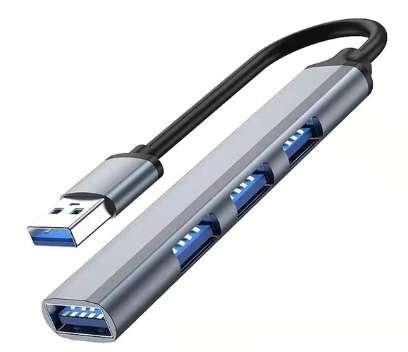 Rozdzielacz Hub 4W1 Usb - 3X Usb Typ A 2.0 + 1X Usb 3.0 Dc 12V Szary
