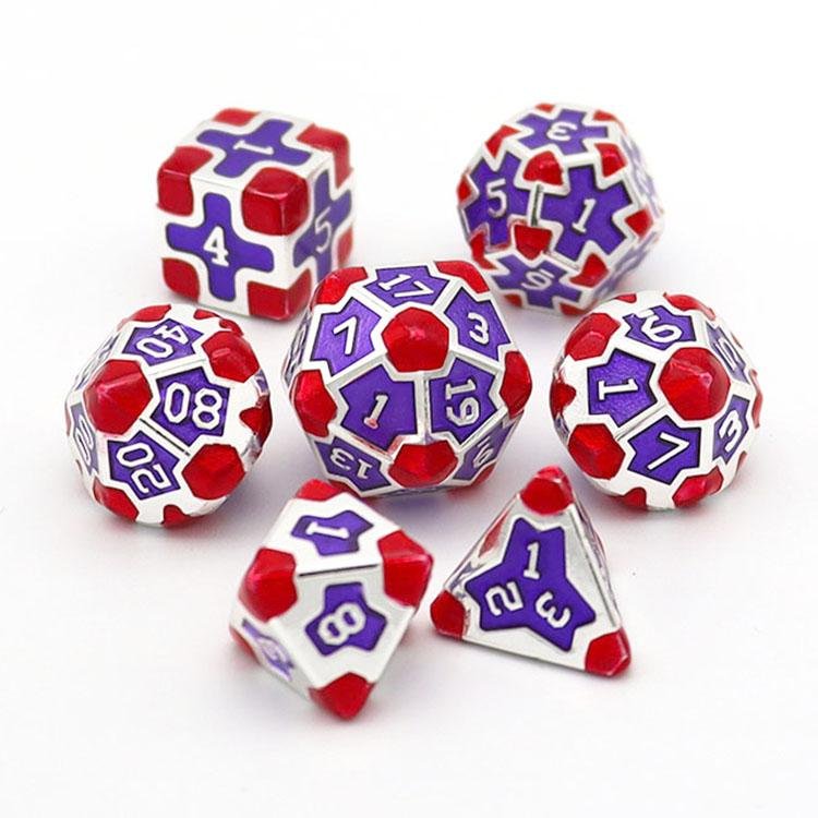 Kostki Rpg Kostka Towarzysząca Zestaw 7 Metalowych Kości
