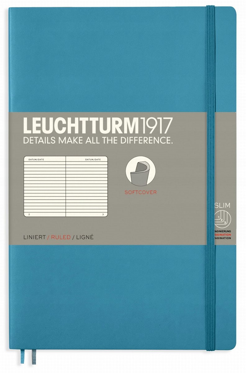 Leuchtturm 1917 notatnik Soft Cover paperback, Nordic Blue