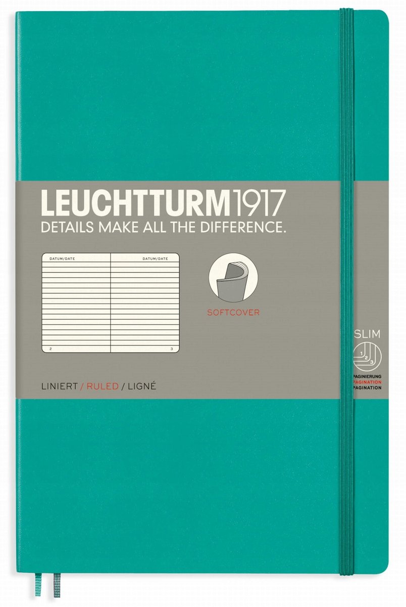 Leuchtturm 1917 notatnik Soft Cover paperback, szmaragdowy 358308