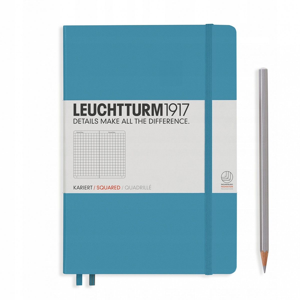 Leuchtturm 1917 notatnik Medium (A5), twarda okładka, 249 stron, Nordic Blue 354585