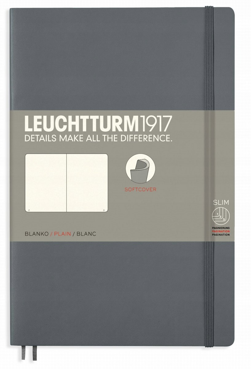 Leuchtturm 1917 notatnik Soft Cover paperback, antracytowy 358328