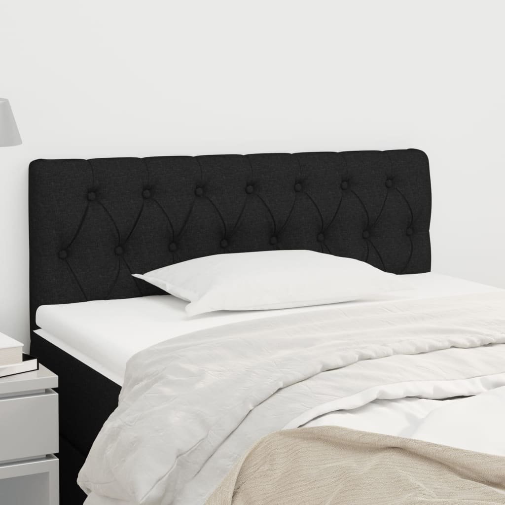 Lumarko Zagłówek do łóżka, czarny, 100x7x78/88 cm, tkanina