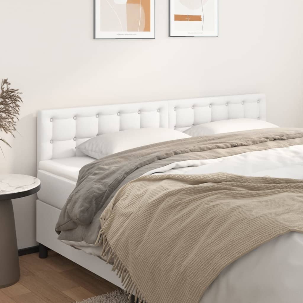 Lumarko Zagłówki do łóżka, 2 szt., biały, 100x5x78/88cm, sztuczna skóra!