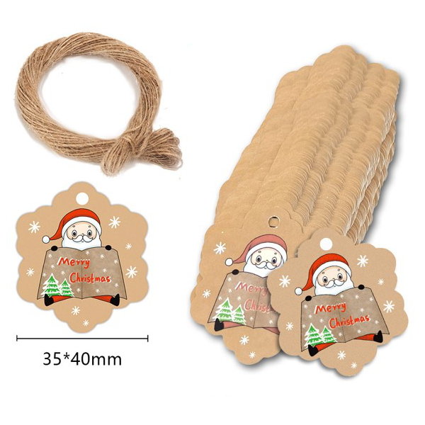 Etykieta Ze Sznurkiem Merry Christmas 5 Szt.