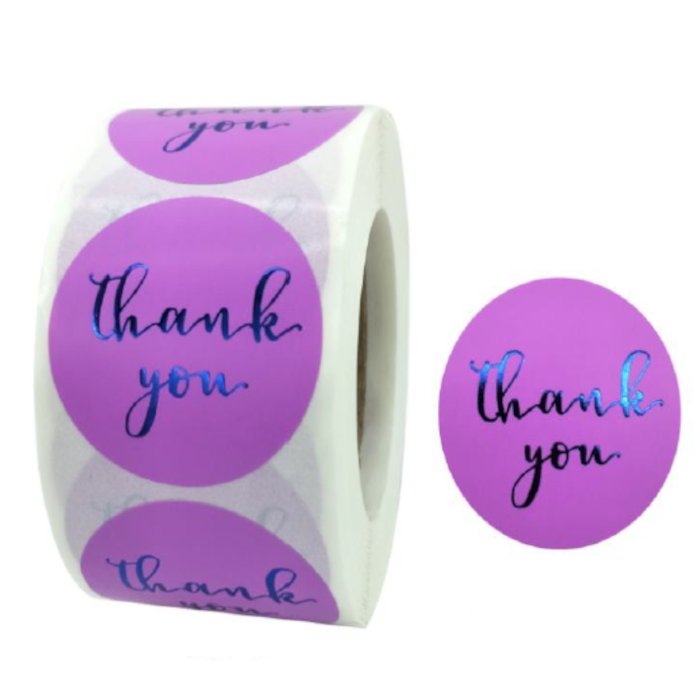 Naklejki Ozdobne Okrągłe 3,8 cm Thank You 500 Szt.