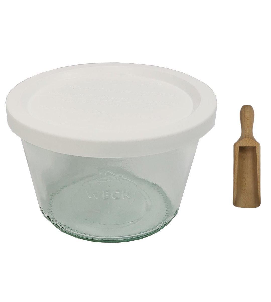 Zestaw Słoików Weck Pojemność 370 Ml Średnica 100mm 6 Sztuk + Plastikowe Wieka, Miarka / Weck