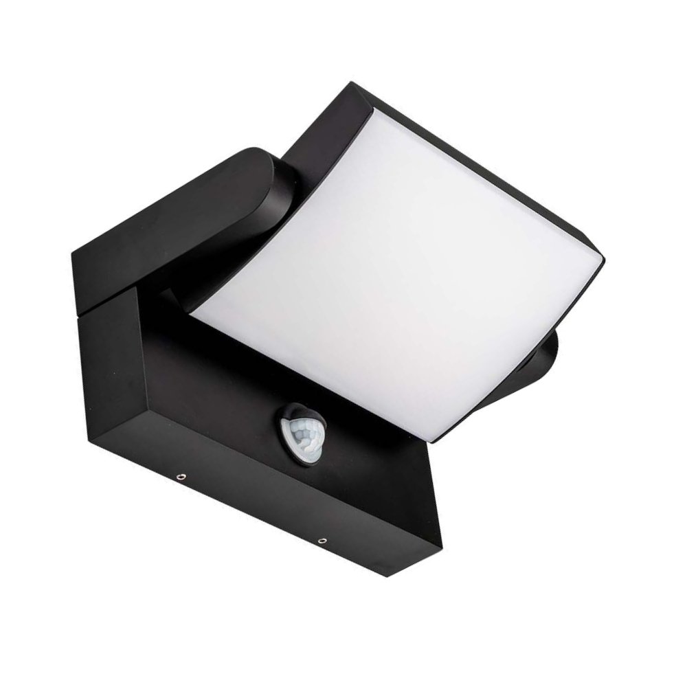 Kinkiet Oprawa Elewacyjna V-TAC 17W LED Czujnik Ruchu Czarna IP65 VT-11020S ciepła 2520lm