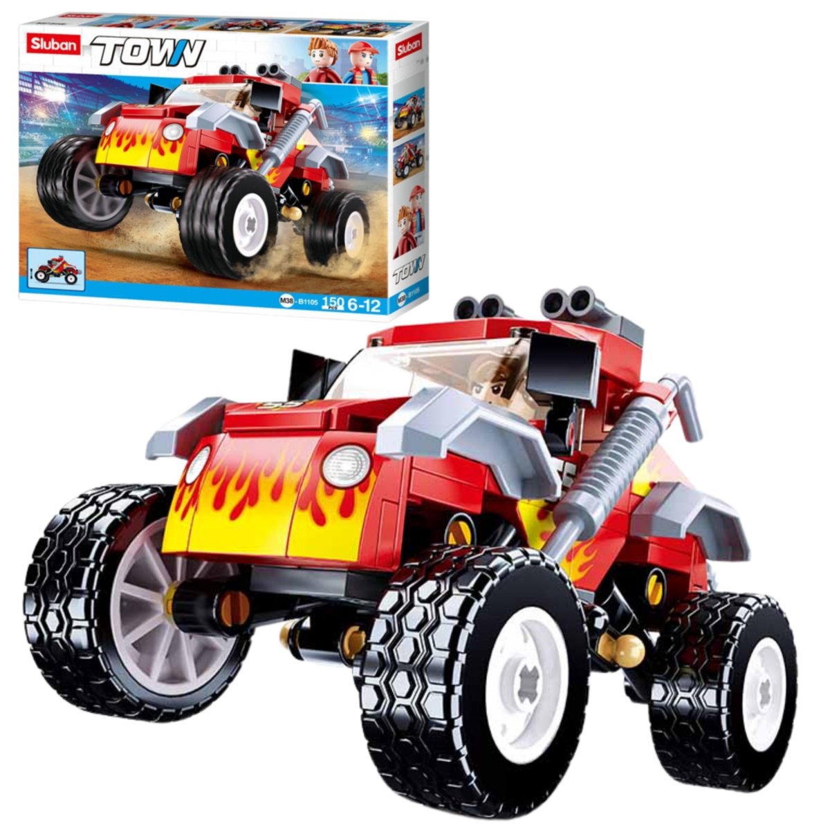 Klocki Sluban Monster Truck Samochód Terenowy City 150 El.