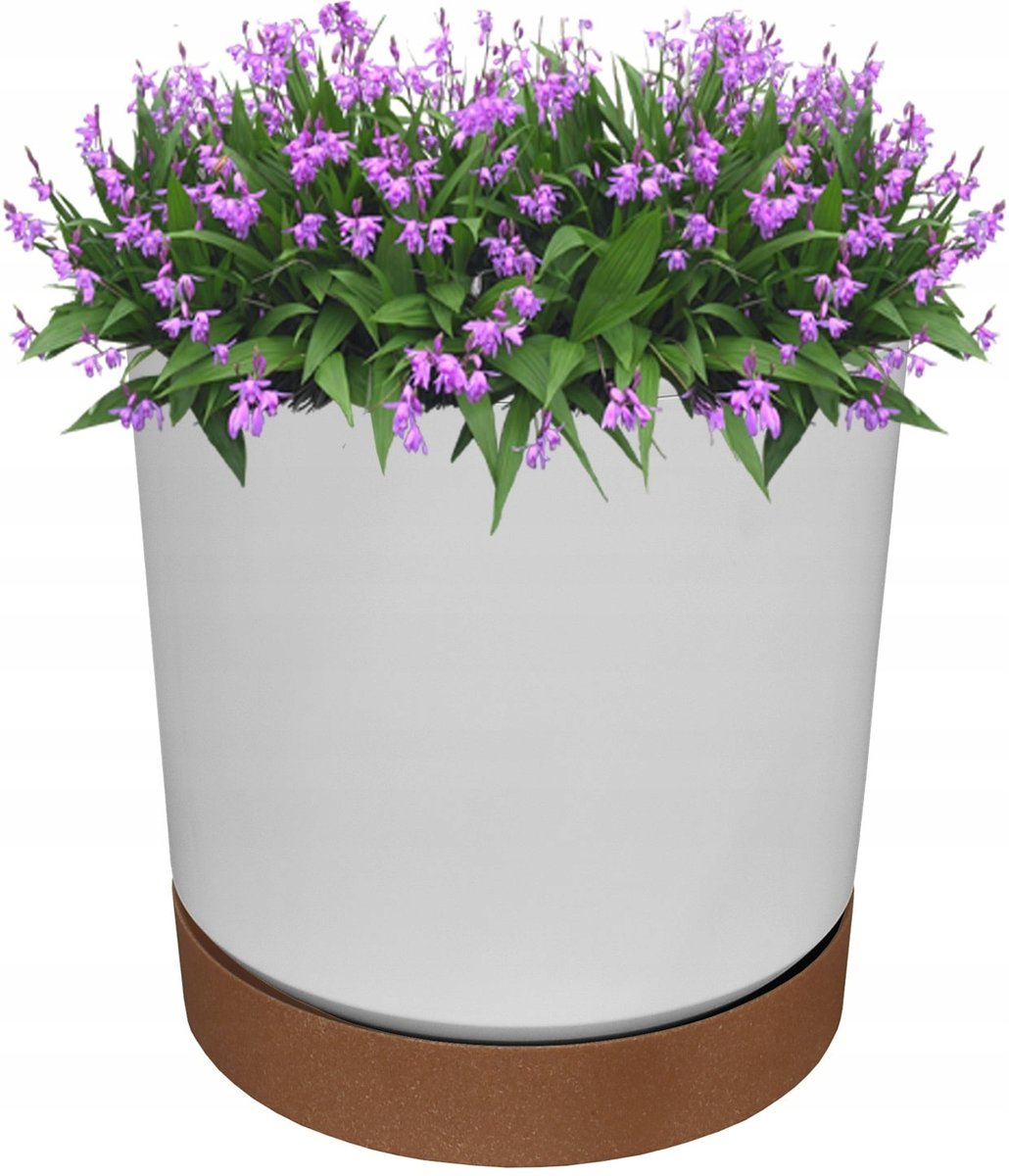Doniczka Z Podstawką Tubo Pm Śr.18 cm- Biała