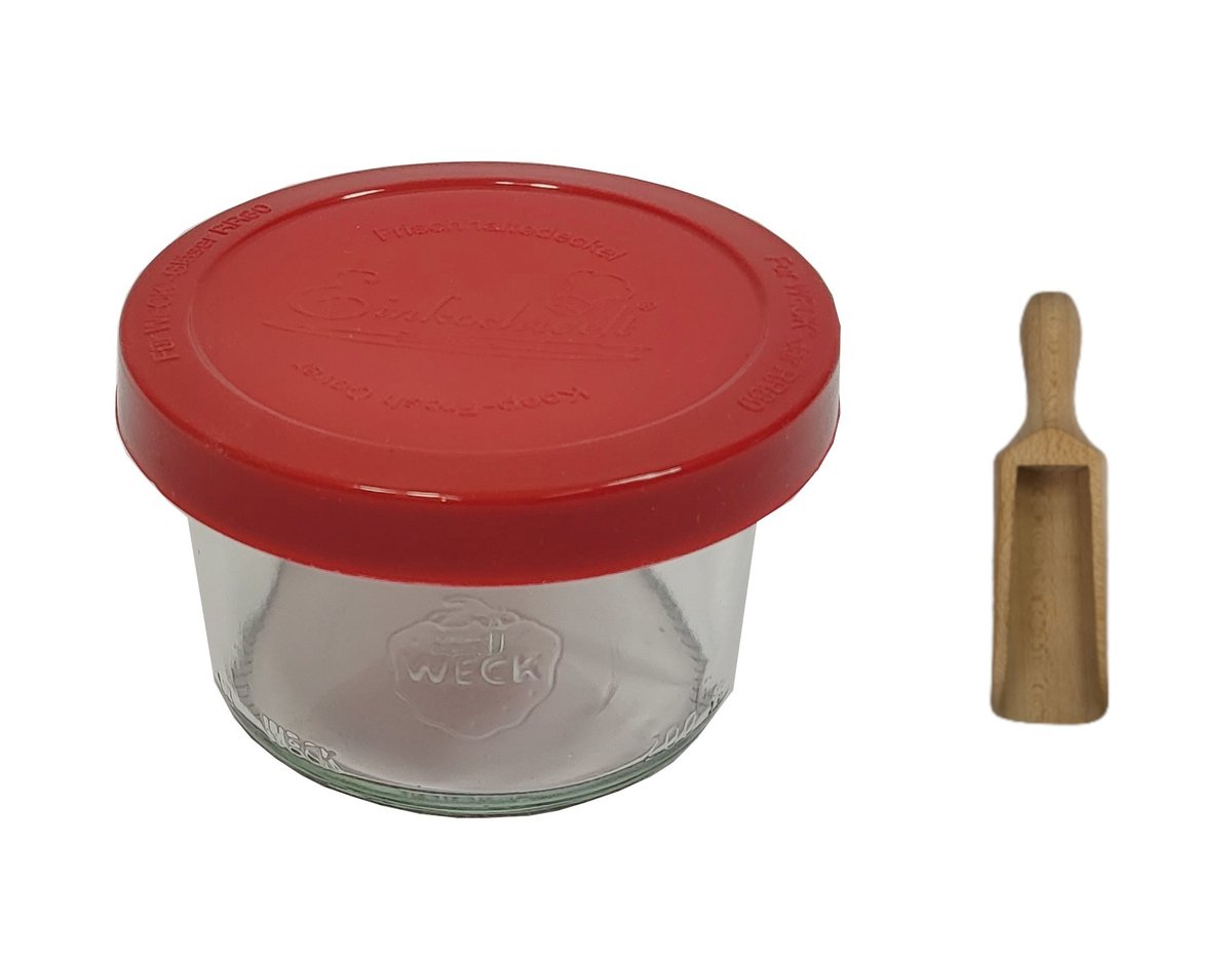 Zestaw Słoików Weck Pojemność 200 Ml Średnica 80mm 12 Sztuk + Silikonowe Wieka, Miarka / Weck