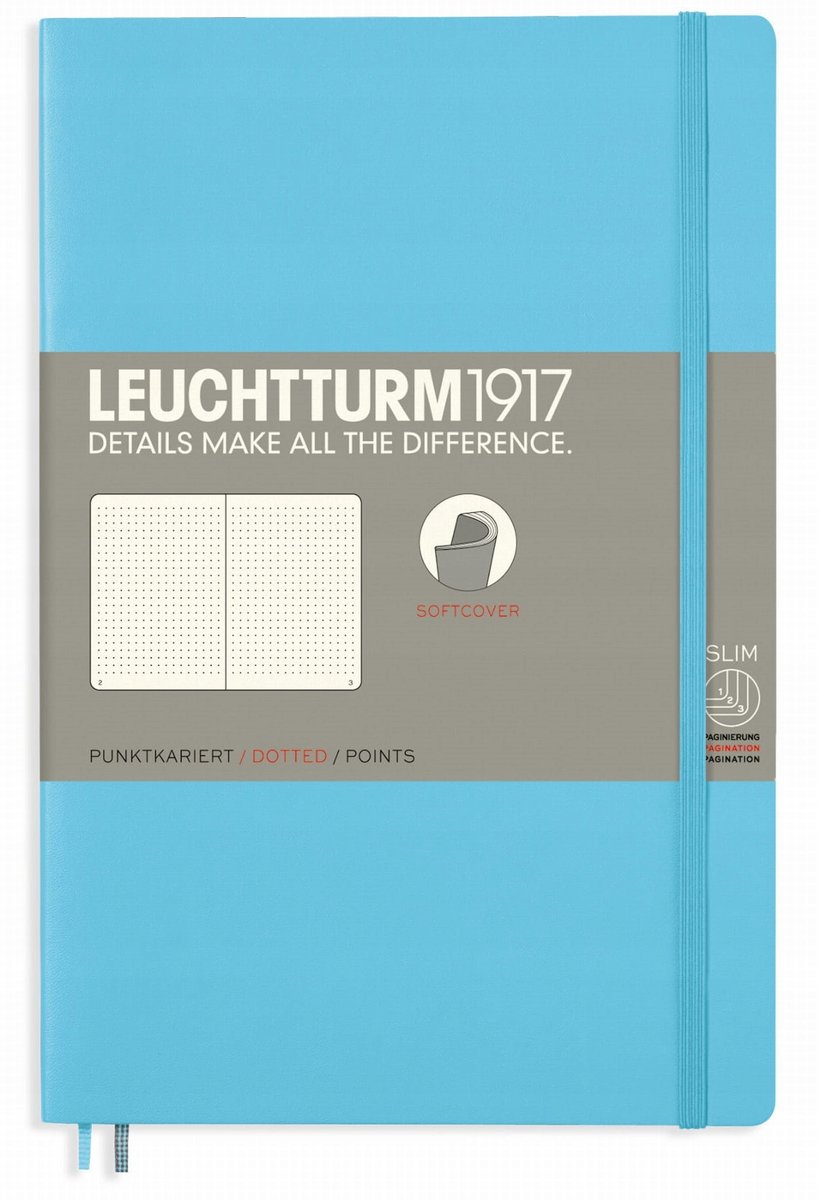 Leuchtturm 1917 notatnik Soft Cover paperback, niebieski (Ice Blue) 358312