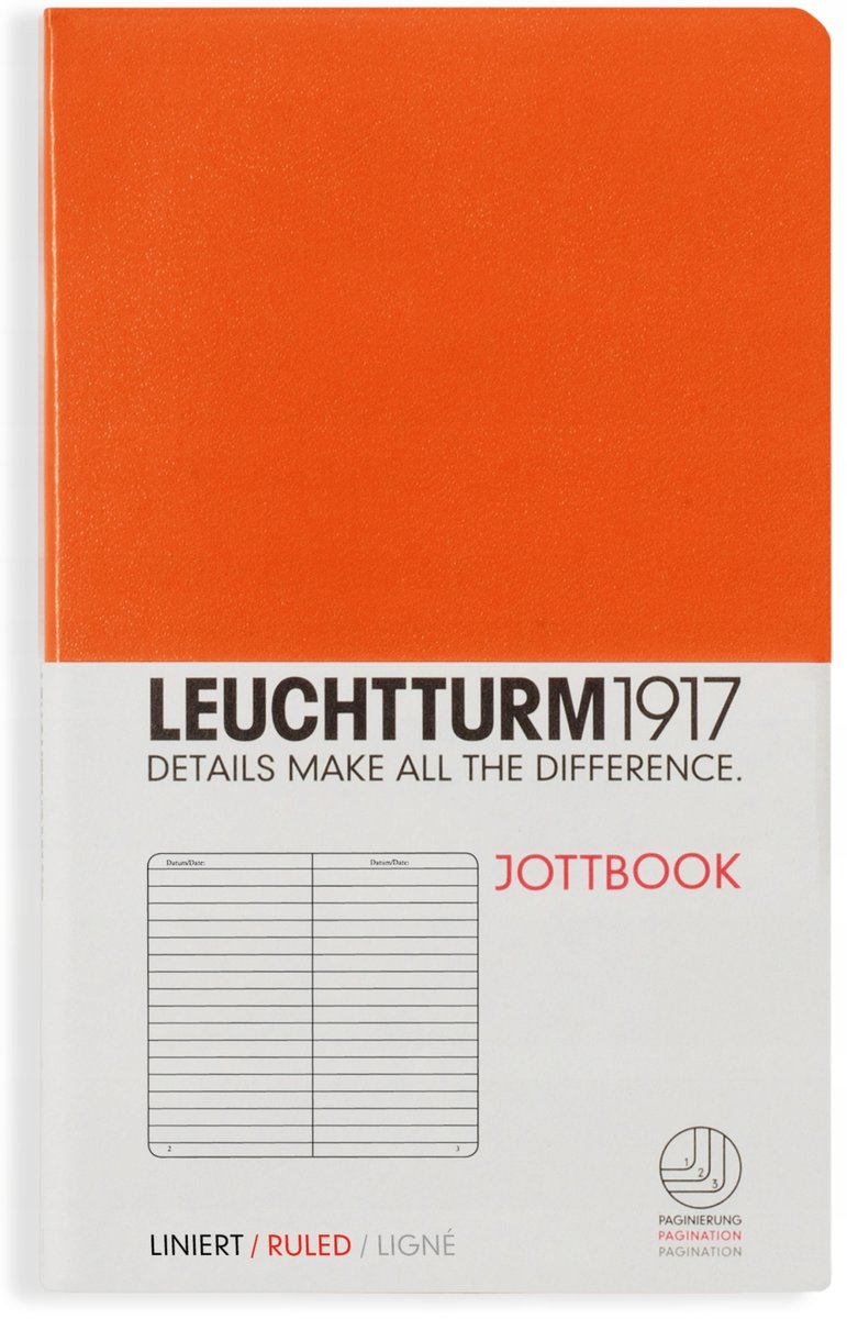 Leuchtturm zeszyt 1917 jott Book, notatki, Pocket (A6), pomarańczowy 349331