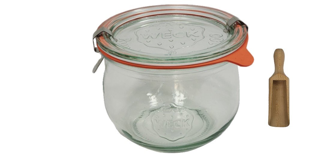 Zestaw Słoików Weck Pojemność 580 Ml Średnica 100mm 12 Sztuk + Szklane Wieka, Zapinki, Gumki, Miarka / Weck