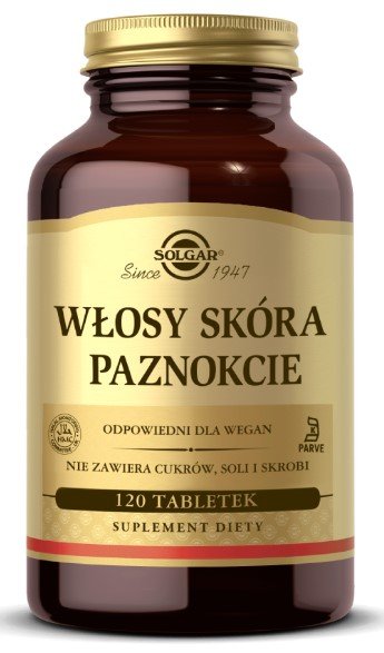 Solgar włosy skóra paznokcie 120 tabletek 8101211