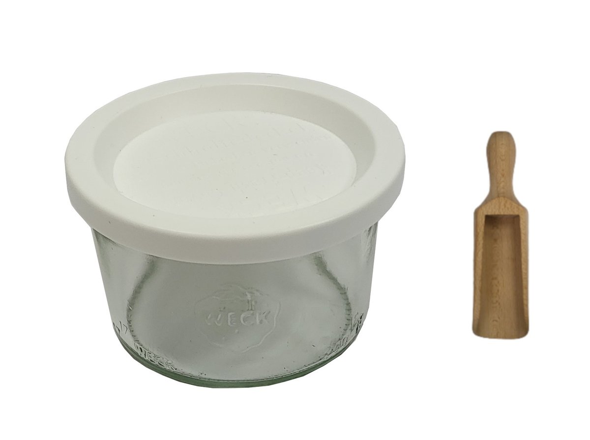 Zestaw Słoików Weck Pojemność 200 Ml Średnica 80mm 6 Sztuk + Plastikowe Wieka, Miarka / Weck