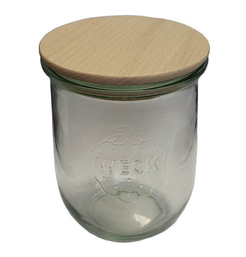 Zestaw Słoików Weck Pojemność 1062 Ml Średnica 100mm 12 Sztuk + Drewniane Wieka / Weck