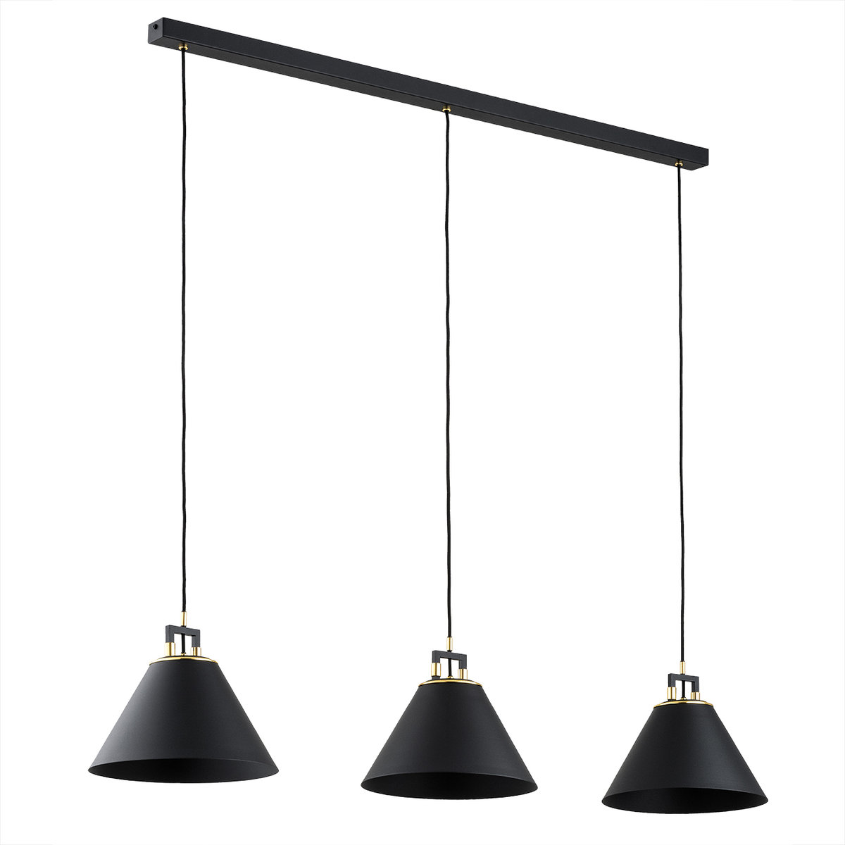 Argon Orte lampa wisząca 3x15W czarny/mosiądz 6174