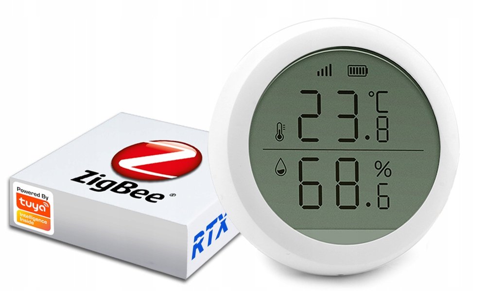 Czujnik Temperatury Wilgotności Zigbee Tuya Lcd