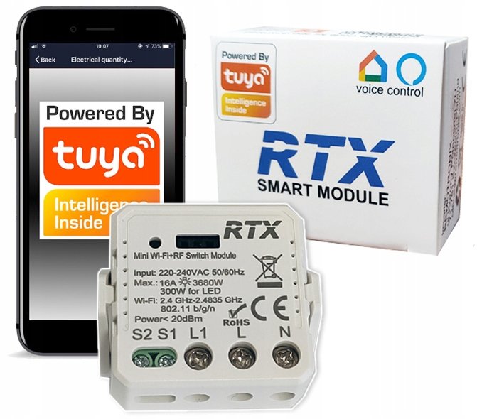 Tuya Wifi Sterownik Przekaźnik Dopuszkowy 16A Mini