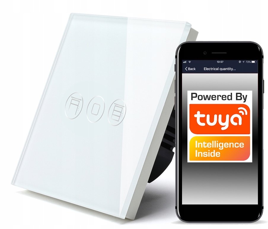 Włącznik Rolet Sterownik Dotykowy Wifi Tuya Biały