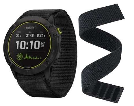 Opaska Pasek Bransoleta Nylon Loop Garmin Fenix 5/5+/6/6 Pro/7 Czarna