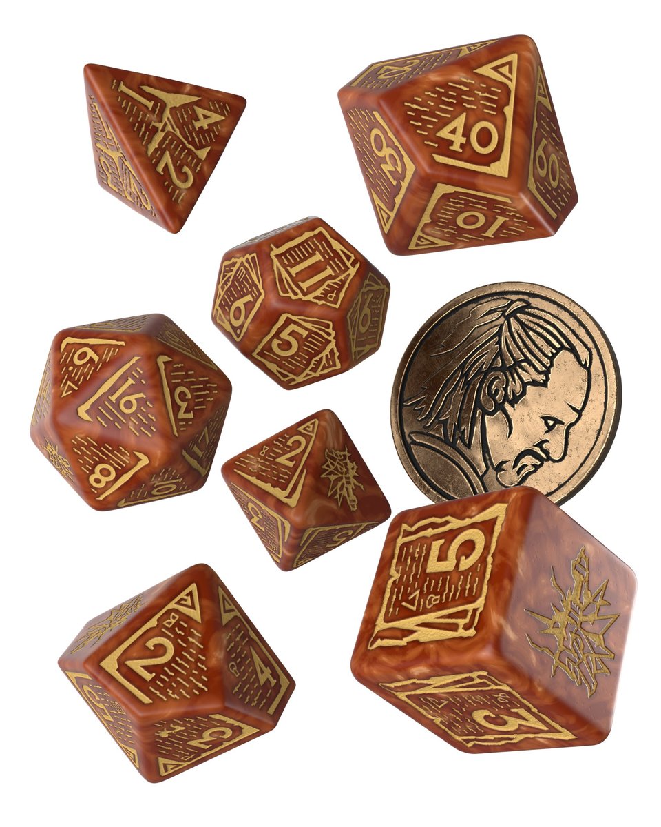 Q-Workshop Komplet kości Wiedźmin: Vesemir - Wiedźmiński Mędrzec