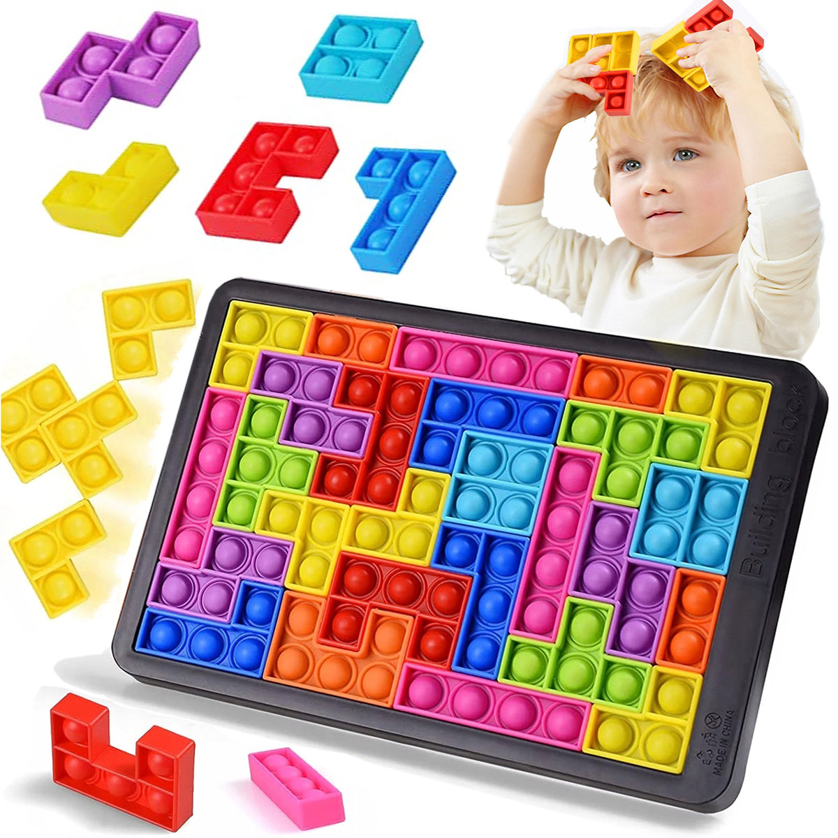 Pop It Klocki Popit  Tetris Puzzle Układanka Bąbelki