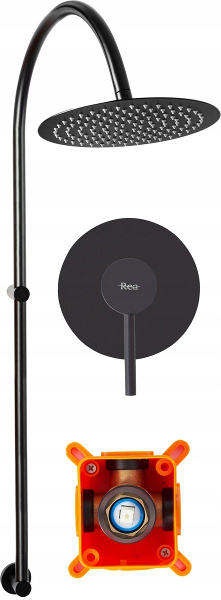 Rea P9301 ZESTAW PRYSZNICOWY LUGANO BLACK NATYNKOWY + BOX