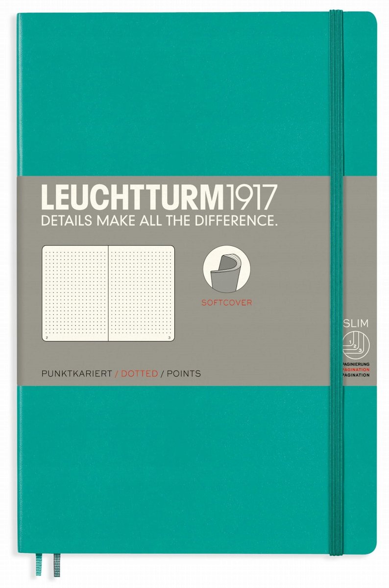 Leuchtturm 1917 notatnik Soft Cover paperback, szmaragdowy 358309
