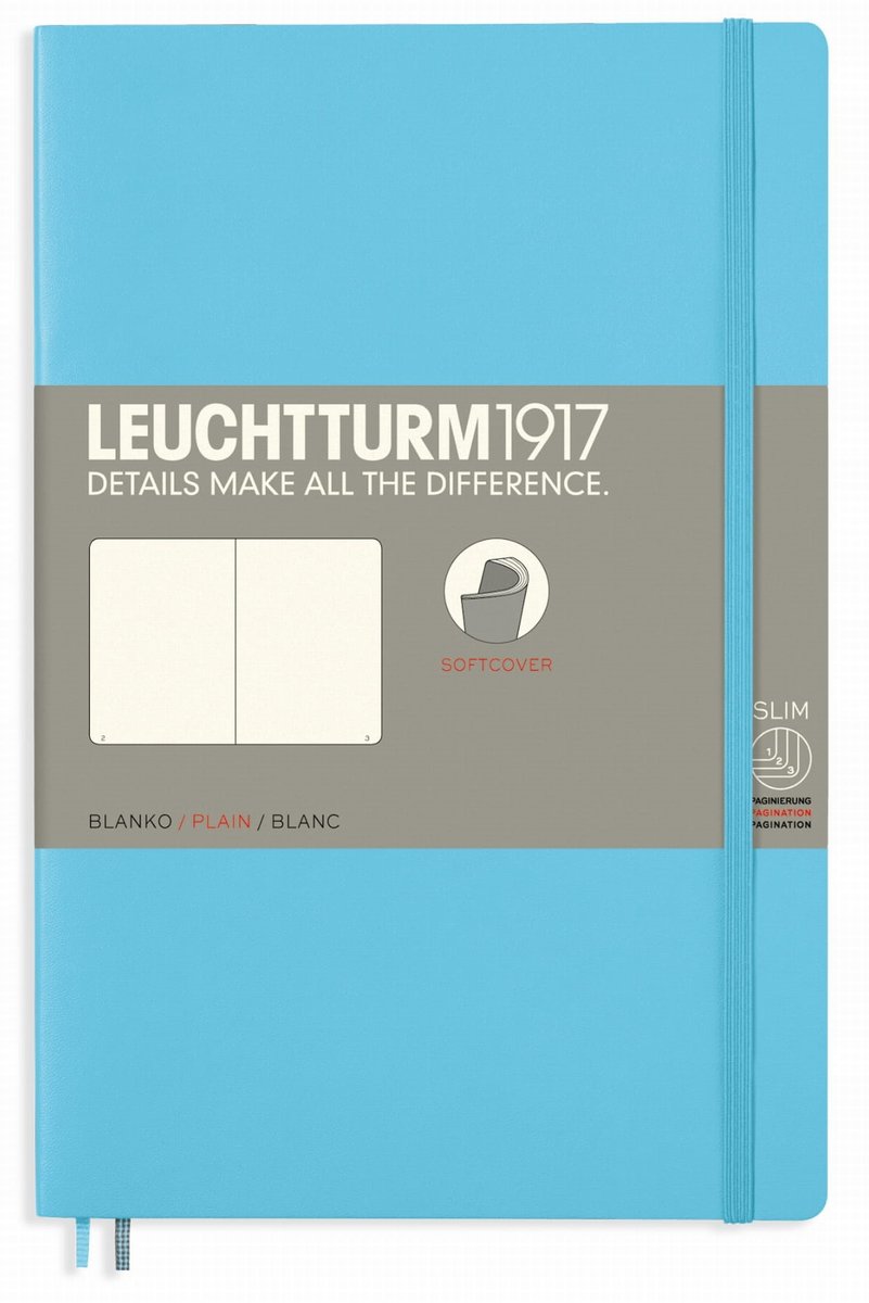 Leuchtturm 1917 notatnik Soft Cover paperback, niebieski (Ice Blue)
