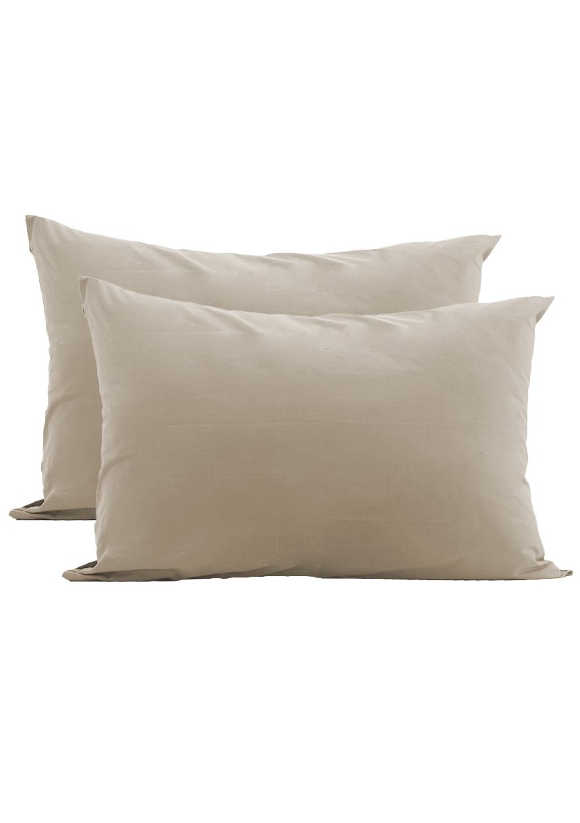 Poszewki W Kolorze Cappuccino - 2X 50X70 Jasny Brązowy Bawełna