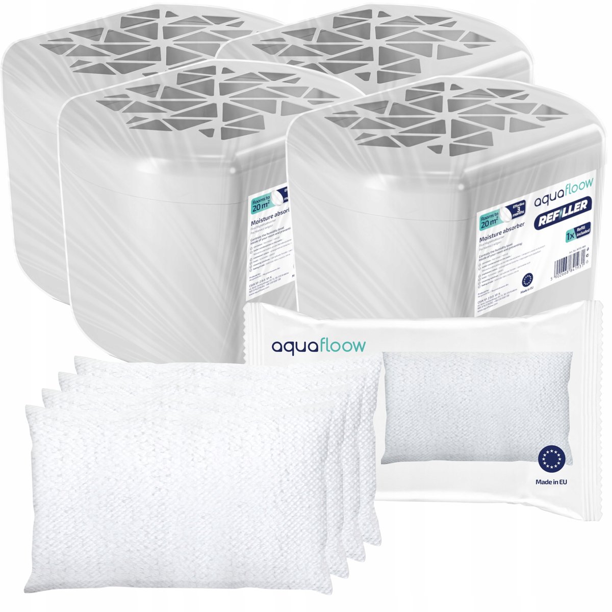 4X Pochłaniacz Wilgoci Aquafloow Z Wkładem 250G