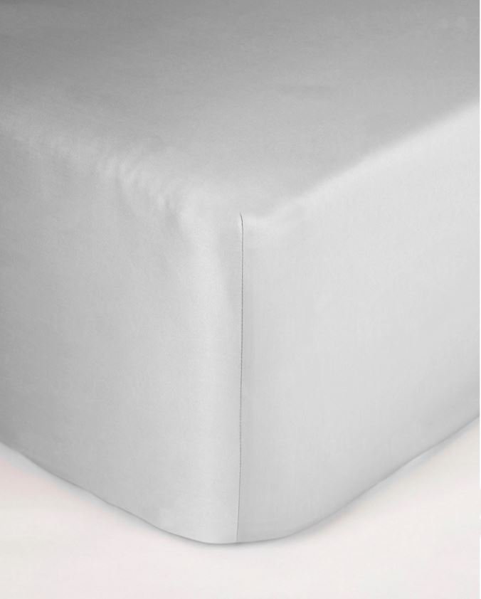 Prześcieradło satynowe z gumką, Maro Home, Jasnoszary, 160x200x25 cm