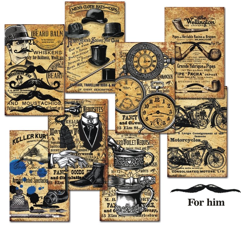 Papiery Do Scrapbookingu - Bileciki Prezentowe – Karneciki Zestaw M86 Dla Niego 24Szt